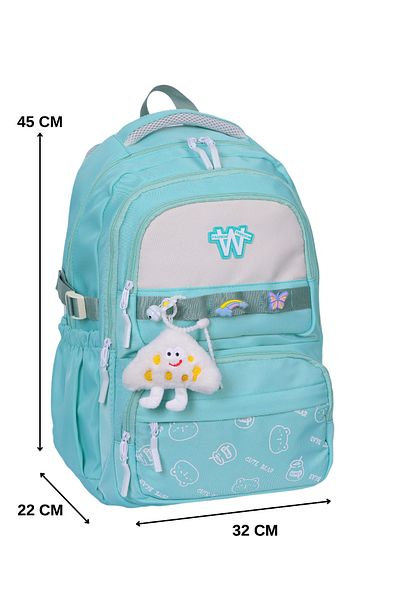 Çanta Trend Imported Fabric Girls School Bag – Primary School & Middle School Backpack with Plush Toy and Buckle Gift