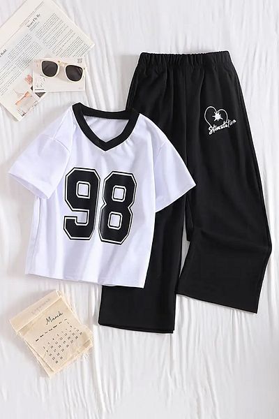 c.c.l. coccolin kids baby clup Girls 2-Piece T-Shirt Tracksuit Combed Cotton Bottom Top Set