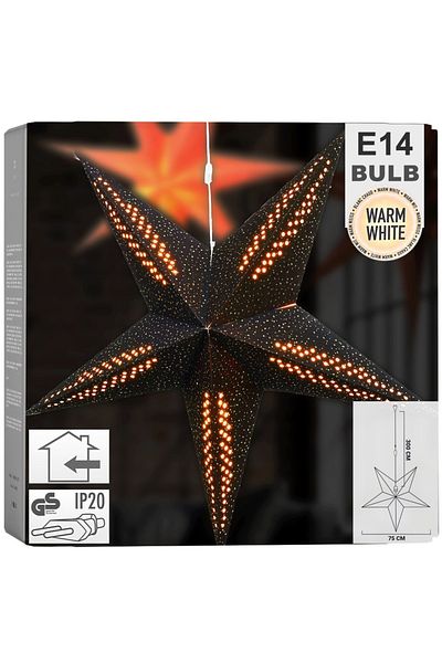 shumee Shining star, velvet, black, pendant, 75 cm