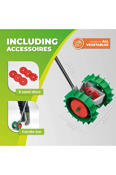 Genel Markalar Bio Green El Ekme Makinesi Super Seeder | 6 Tohumlu Manuel Ekme Makinesi | Karık Derinliği Ve Teste