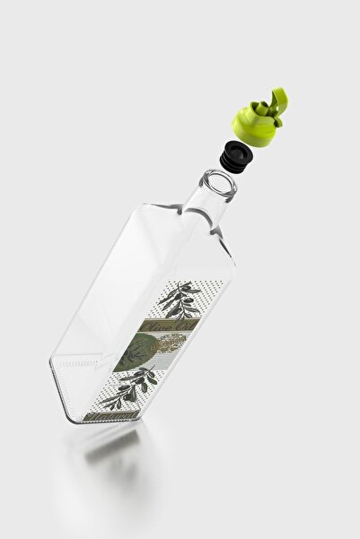 Renga Oslo Patterned 1000 ml Green Lid Glass Oil Bottle 152063