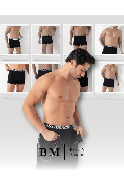 BOUN MARCHE Men's Boxer Lycra Premium Box of 6 Falcon