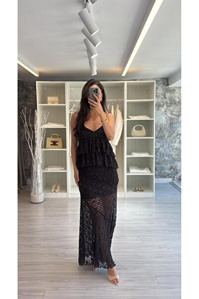 LUUNA STORE Lace Detail Skirt Set - Brown