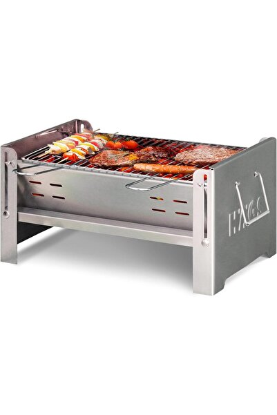 Genel Markalar Haegs Katlanır Mangal, Paslanmaz Çelik, Barbekü Kömür Mangalı, Izgaralı, Portatif taşınabilir Pratik