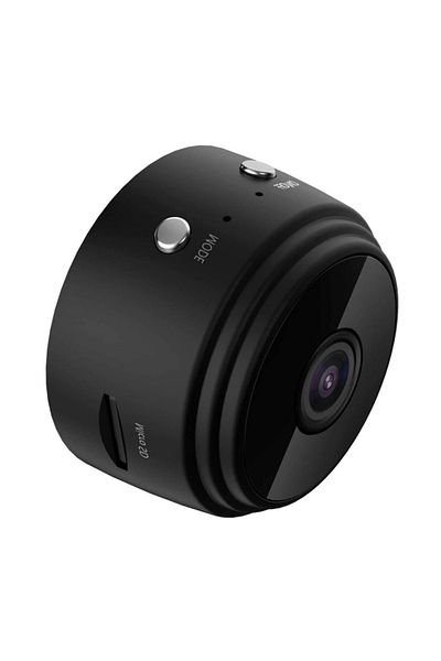 Optim Mini Surveillance Camera, Spy Device, Compact Design, Wifi, Magnetic Stand, Black