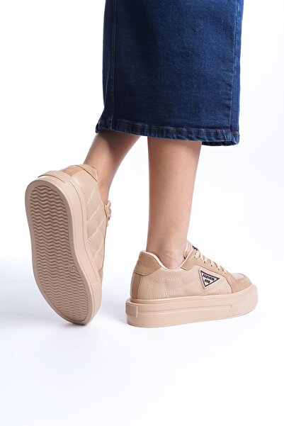 EBRUS TREND Jet-Prag Lace-Up Orthopedic Sole Patterned Women's Sneaker Sports Shoes Ctt - Ten