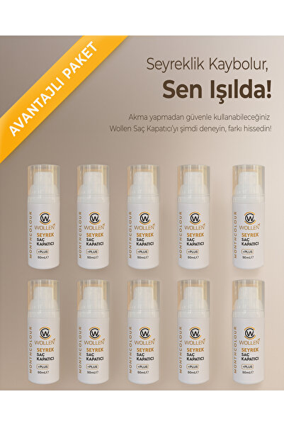 WOLLEN KOZMETİK Saç Kapatıcı Dolgunlaştırıcı Sıvı Krem 50 ml 10 Adet