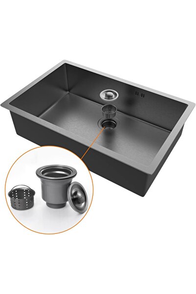 Ibergrif M87044B Kitchen Sink 70 x 44 cm, Under Countertop Sink with Drain Filter, Stainless Steel