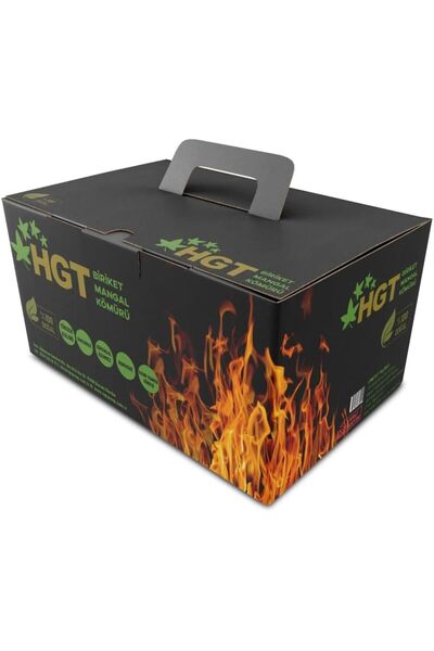 HGTGROUP Briket Mangal Kömür Doğal Kimyasal sız Presle Üretilmiş Dumansız Kokusuz Yüksek Isılı (A Sınıf 10 Kg
