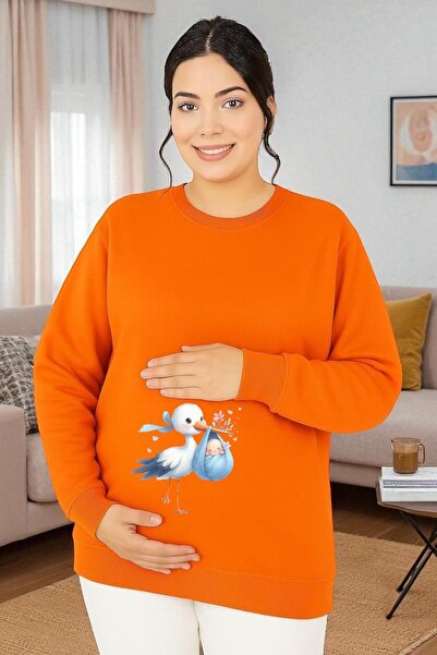 DM DOLCE MORE سويت شيرت مطبوع للحوامل