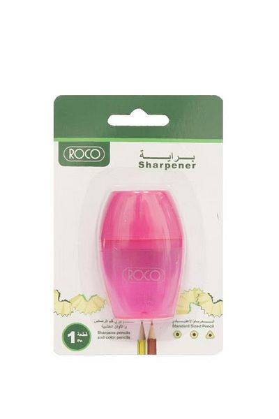 Roco Pocket Single Hole Sharpener – Transparent Pink Compact Design