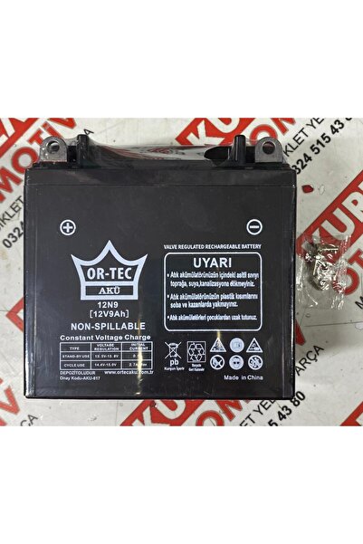 ORTEC 12N9 Motosiklet Aküsü (12V9Ah) 2025 Tarihli