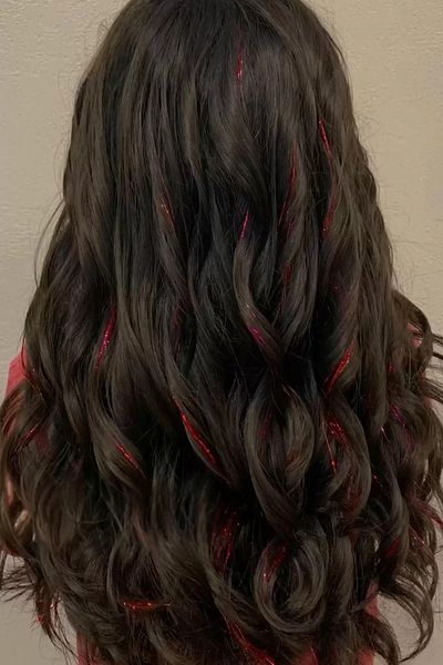 Mutenaura Side Hairpiece-Silvery- Hair Tinsel Shiny Hair (50 cm)