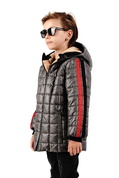 DUBLİNO KİDS Water and wind proof fur inside hooded boy coat