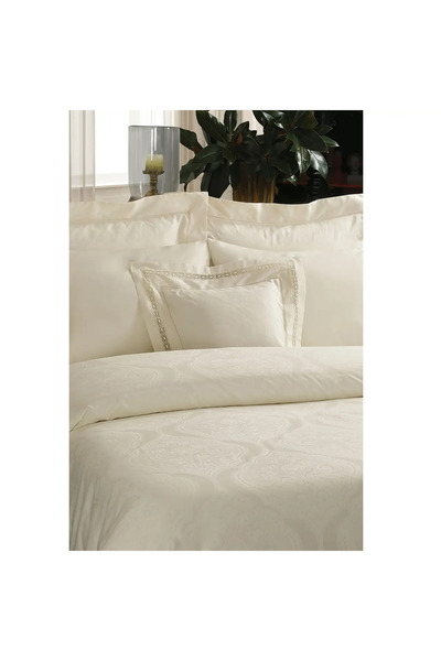 Valeron. Premium double bed linen set, Valeron, 7 pieces, Bernelle, 100% Egyptian cotton, cream