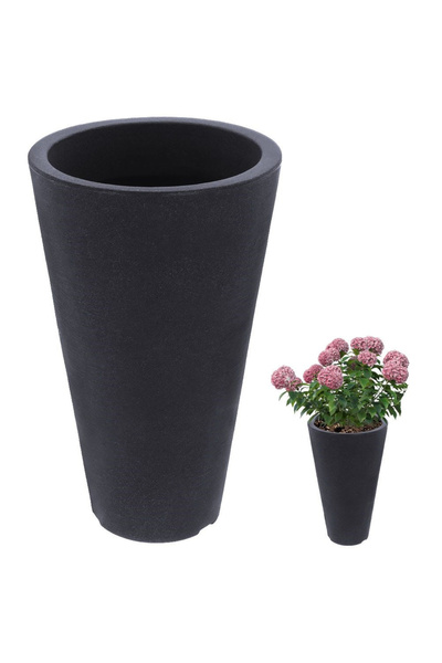 shumee Ghiveci de grădină rotund din plastic gri 28x45 cm