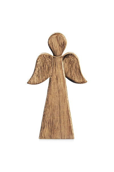 shumee Figurină de înger de Crăciun din lemn MANGO 13x24 cm