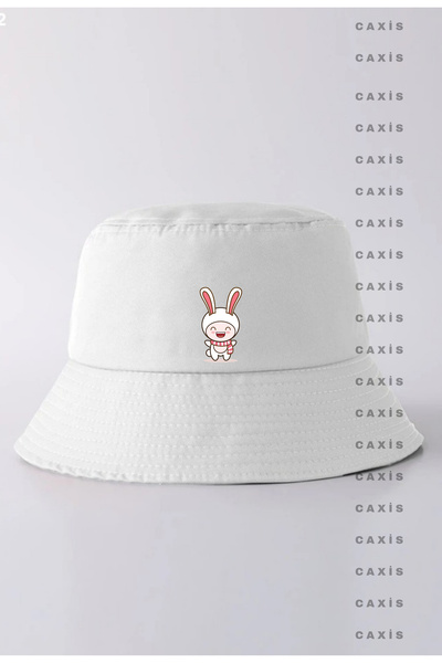 caxis Pălărie tip găleată pentru copii unisex imprimată iepure