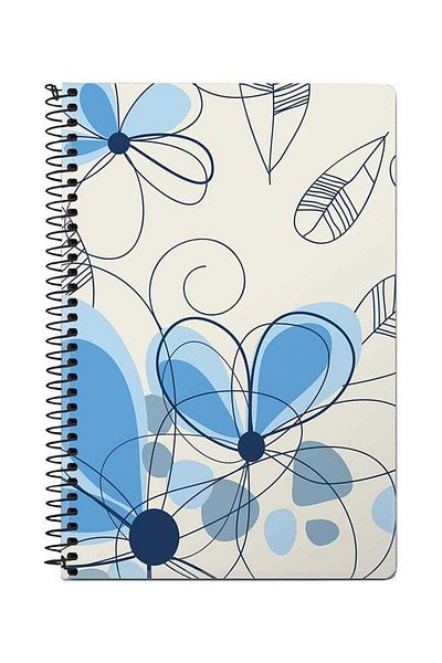 Stylizedd Daisy Lines A5 Spiral Notebook Multicolour