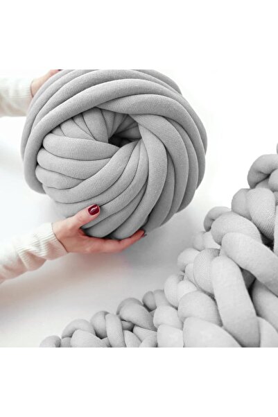 Roomlyne خيوط قطنية وبوليستر سميكة للبطانيات المصنوعة يدويًا (رمادي - 0.55 رطل)