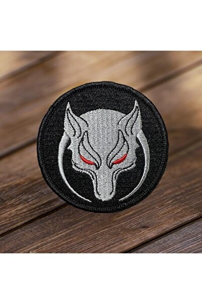 Ex Patch خلفية سوداء لون أبيض باتش باتش التطريز 8 سم