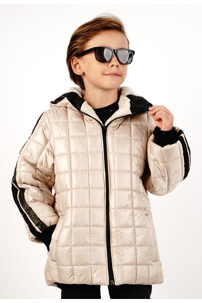 DUBLİNO KİDS Water and wind proof fur inside hooded boy coat