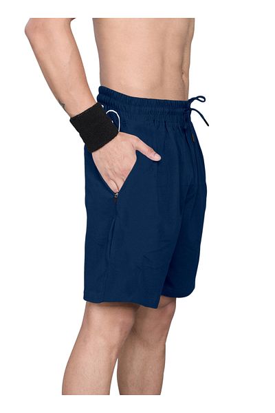 LAUREN SMITH Athletic Men’s Shorts 100%Cotton Comfortable Workout, Elastic Waist & Zipper Pockets-