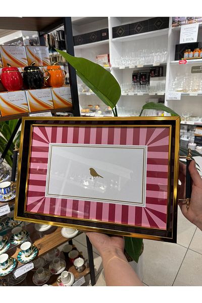 FARALYAHOME Tray Luxury Glass Presentation Decorative Tray 31X46 cm