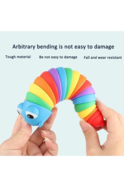 Hepta Collection emey e-ticaret Eğlenceli Emekleme,Eklemli Esnek Tırtıl Duyusal Stres Giderici Esnek El Oyuncağı İ...