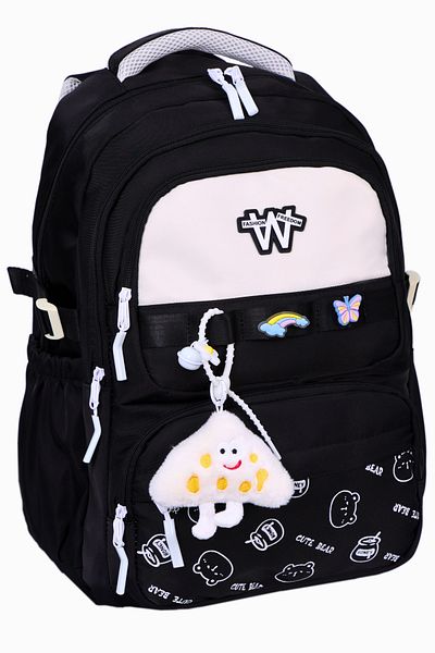 Çanta Trend Luxury Imported Fabric Girls School Bag – Plush Toy and Buckle Gift, Primary School & Middle School Backpack