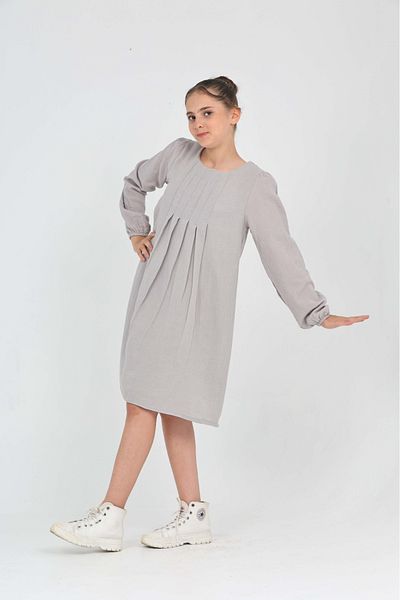 Toontoy Girl's Pleated Detailed Dress