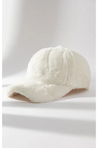 caxis Șapcă de iarnă cu pălărie de pluș pentru femei, albă, moale
