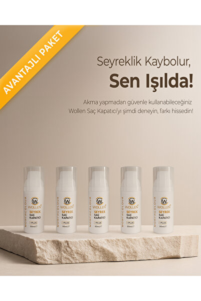 WOLLEN KOZMETİK Saç Kapatıcı Dolgunlaştırıcı Sıvı Krem 50 ml 5 Adet