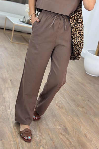 Suzi 100% Linen Cropped Pants Suit with Binding Detail Cr4012