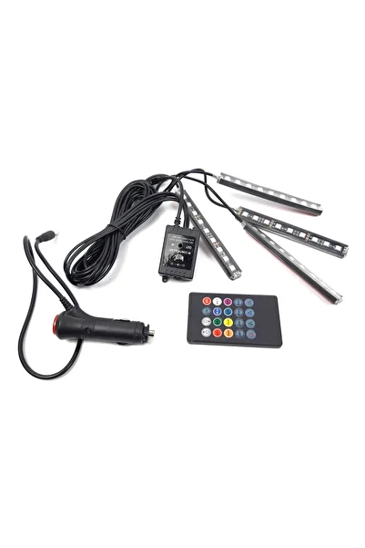 BRAVOSHOP Lumina ambientala auto, include telecomanda si senzor de muzica, tuning masina cu LED-uri color