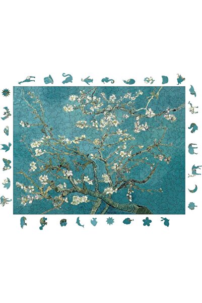 Genel Markalar Pinecone - Ahşap Puzzle Yetişkinler için - Van Gogh Badem Ağacı Benzersiz Parçalı Puzzle - 450 Pa...