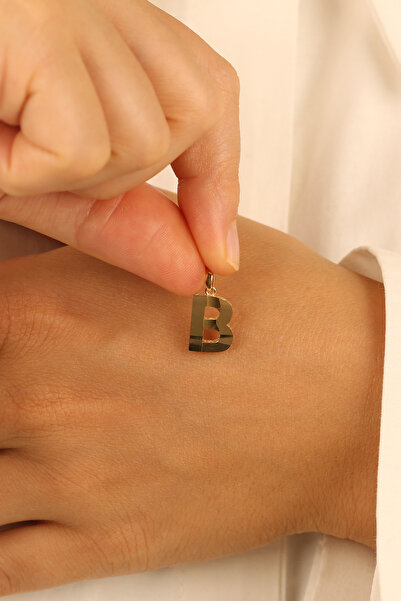 Çgk Çiğdem Gürel Kuyumculuk Ajda B Harfi Altın Kolye Ucu (HER HARF YAPILIR)