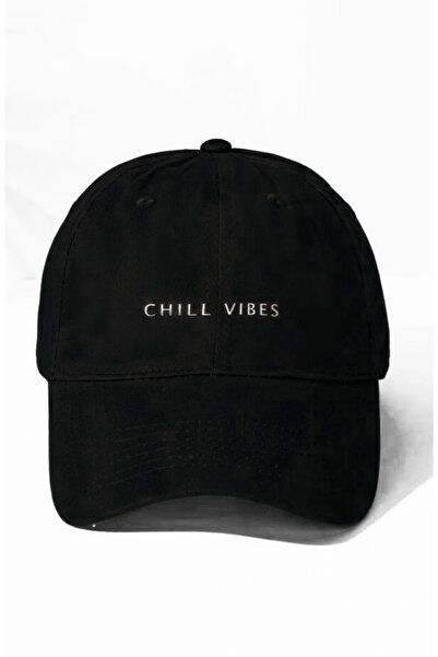 caxis قبعة Chıll Vıbes مطبوعة باللون الأسود للجنسين موديل كلاسيكي قابل للتعديل