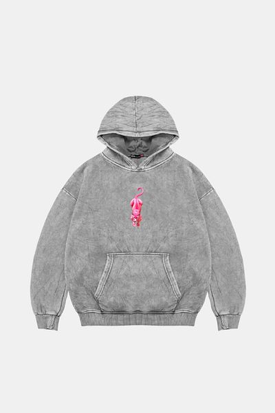 Sekizbiraltı Pink Panther Oversize Unisex Washable White Hoodie