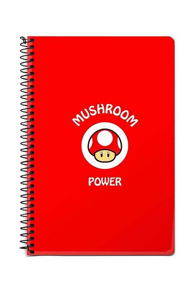 Stylizedd Mushroom Power A5 Spiral Notebook Red