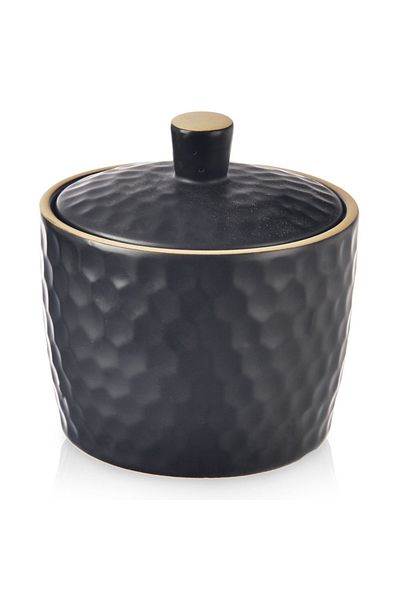 shumee TEA TIME black ceramic sugar bowl 320 ml