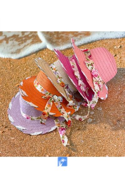 Kardelen Butik Denizli Solid Color Mercerized Girl's Hat (Age 3-7)