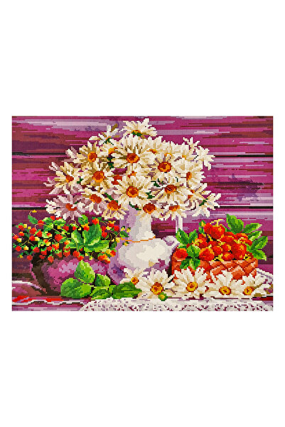 ElkaHobi Goblen Etamin İşleme Seti 40x50 cm Papatyalar Deseni