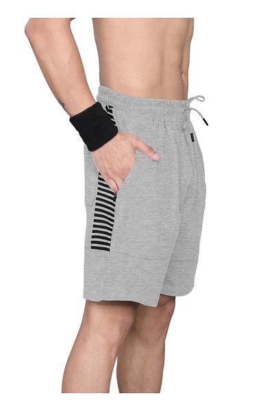 LAUREN SMITH Athletic Men’s Shorts 100%Cotton Comfortable Workout, Elastic Waist & Zipper Pockets-
