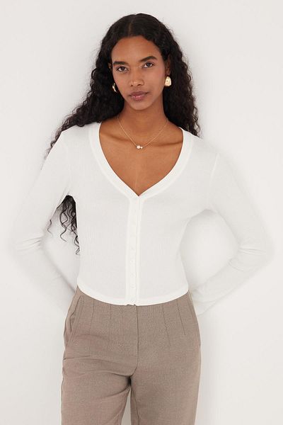 Tudors Women's Slim Fit Slim Fit Modal Fabric Long Sleeve Boat Neck Ecru Cardigan