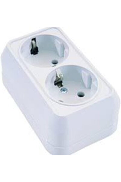 ShopZum Makel 45182 Surface Mounted Double Grounded Socket, White