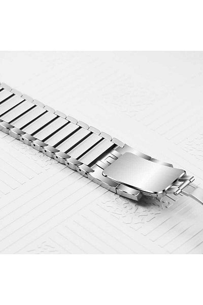 noktaks Apple Watch 44mm Compatible - Cord Metal Cord - Krd-35 - Titanium - T15659