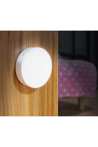 Hype Store Amber LED Hareket Sensörlü Ledli Gece Lambası Şarj Edilebilir, Taş...