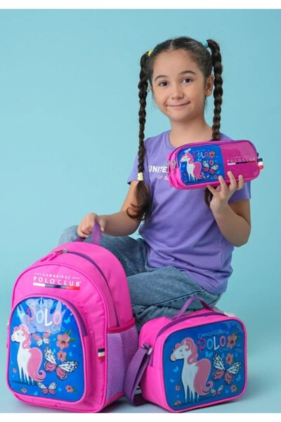 Cambridge Polo Club كامبريدج بولو كلوب مجموعة حقائب مدرسية ابتدائية للبنات مكونة من 3 قطع PLCAN2122