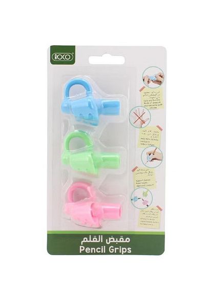 Roco Pencil Grip Set – Ergonomic, Assorted Colors, Pack of 3